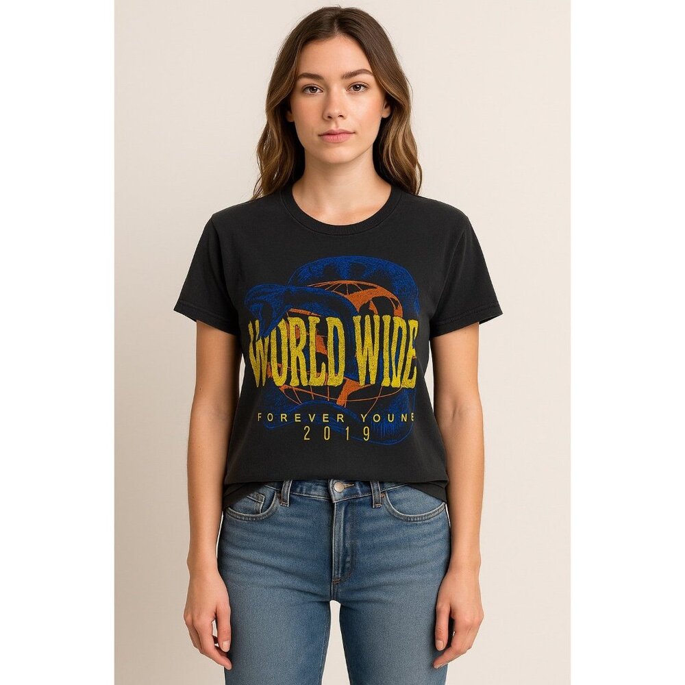 Prince Peter “World Wide Forever Young” Snake Graphic Tee 2019 Black Gray Cotton